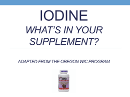 Powerpoint on Iodine in pregnancy for WIC staff