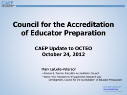 CAEP Update to OCTEO: October 24, 2012