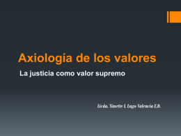 Axiología de los valores - Tribunal Superior de Justicia del Estado