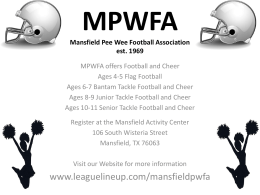 MPWFA Mansfield Pee Wee Football Association est. 1969