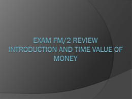 Intro and Time Value of Money