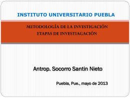 Etapas de la investigación - Instituto Universitario Puebla