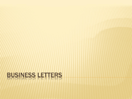 Business Letters - Madison County Schools