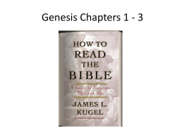 Kugel on Genesis Chapters 1 - 3