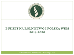 Budżet na rolnictwo i polską wieś
