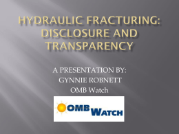 Fracking: Disclosure and Transparency