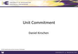 Unit Commitment - University of Washington