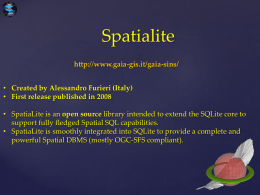 Spatialite – A brief overview of this light-weight, cross