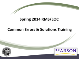 Common Errors and Solutions Training PowerPoint