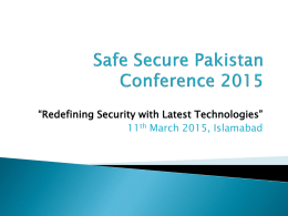 Speakers Profiles - Safe Secure Pakistan