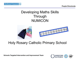 Numicon practical apparatus staff meeting holy rosary