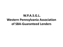 Presentation - Western Pennsylvania Association Of SBA