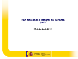 Presentación Plan Nacional e Integral de Turismo