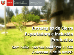 Estrategias de Sierra Exportadora e Inclusión Productiva