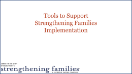 Tools to Support Strengthening Families Implementation
