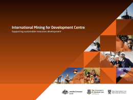 IM4DC Operations Overview - International Mining for Development