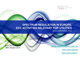 Spectrum Regulation in Europe, ECC Activities Relevant for