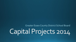 Greater Essex County District School Board Capital Projects 2014