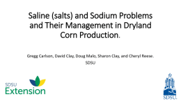 (salts) and Sodium Problems and their Management in Dryland