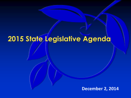 Discussion 2015 Legislative Priorities