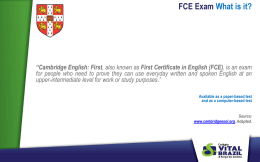 FCE exam ppt 2014