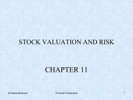 STOCK VALUATION AND RISK