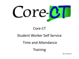 CORE-CT Training for Student Workers
