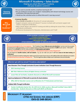 Microsoft IT Academy &ndash; Sales Guide