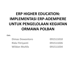 ERP Higher Education: Implementasi ERP-Adempiere