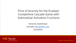 Price of Anarchy for the N-player Competitive Cascade Game with