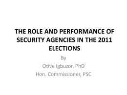 POLICE AND ELECTIONS - Community Life Project