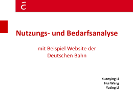 Bedarfs- und Nutzungsanalyse mit Beispiel Website der DB