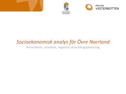 Socioekonomisk analys för Övre Norrland