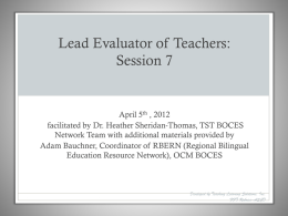Lead Evaluator of Teachers Session 7 04.05.12