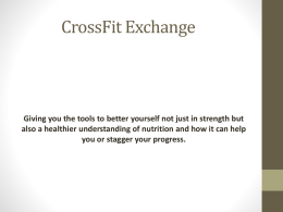 CrossFit Exchange Power Point on nutrition
