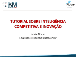 Tutorial: Inteligência competitiva e inovação - Janete Ribeiro