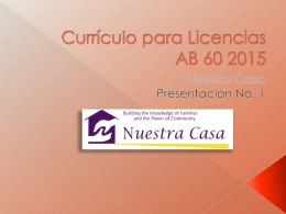 Currículo de Licencia AB 60 2015