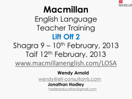 Teacher Training - Shagra 9–10th February 2013 & Taif 13th