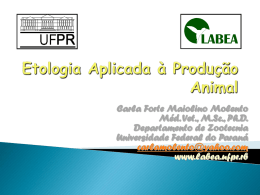 Etologia Aplicada à Produção Animal - Etologia Zootecnia