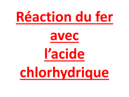 Réaction du fer avec l*acide chlorhydrique