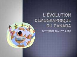 L*évolution démographique du Canada