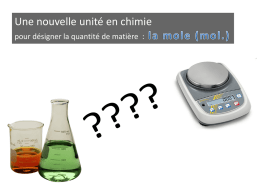 la mole (mol.) - Physik & Chimie avec Mme Tournaire