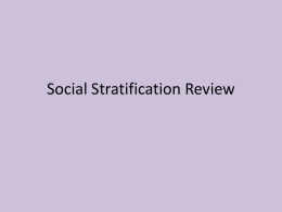 Ch. 10 Review (Social Stratification)