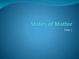 Unit 7 - States of Matter