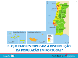 Fatores de distribuição da população em Portugal