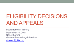 Eligibility Decisions and Appeals