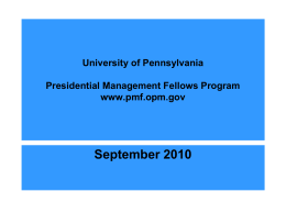 Presidential Management Fellows Information Session
