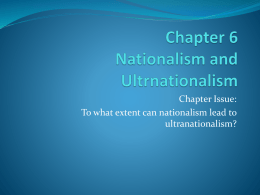 Chapter 6 Nationalism and Ultrnationalism