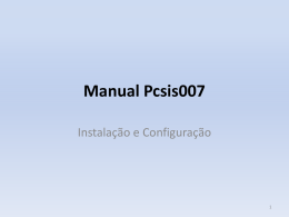 Manual Pcsis007 - Instalação e Configuração