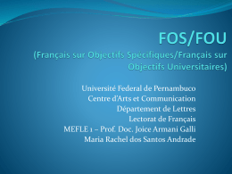FOS/FOU (Français sur Objectifs Spécifiques/Français sur
